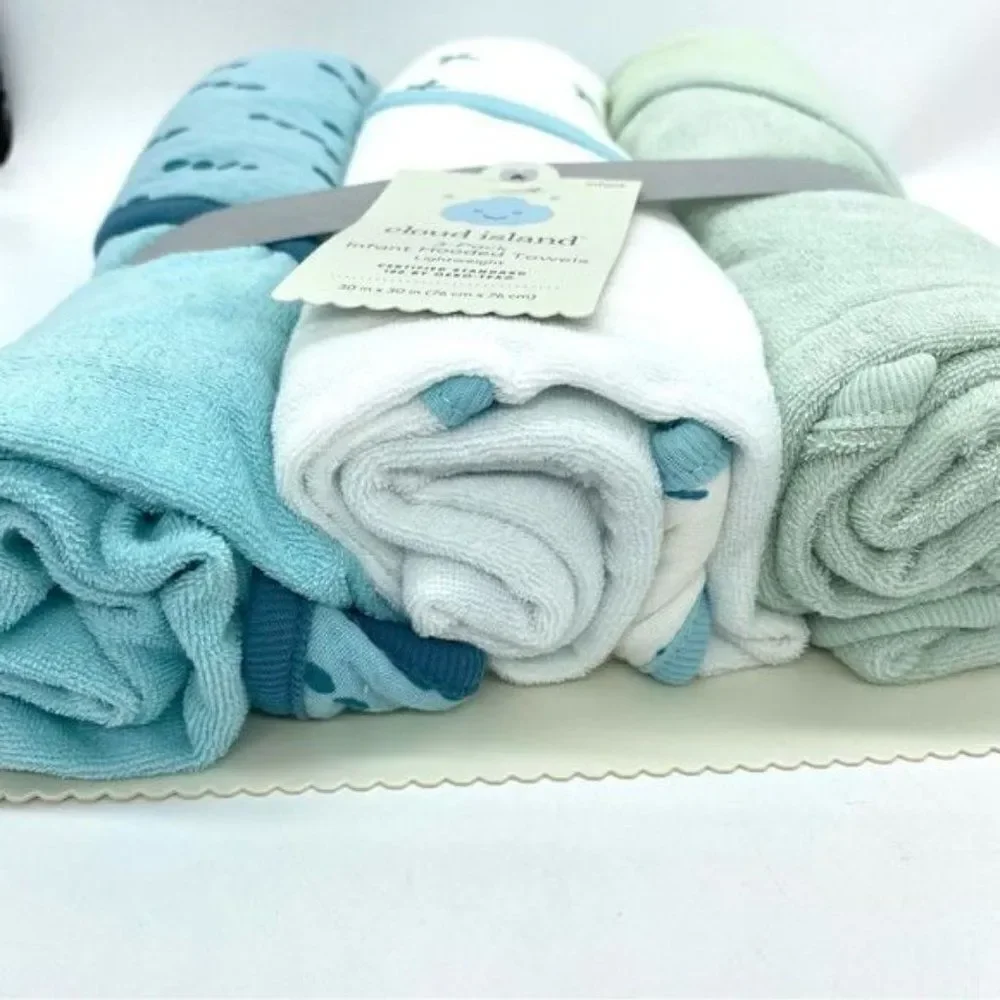 Baby Hooded Blanket Bath Towels 3 Pack New
